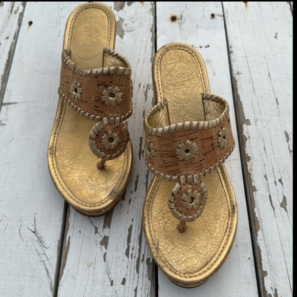 Jack Rogers Marbella Cork Mid Wedge Sandals - Picture 4 of 6